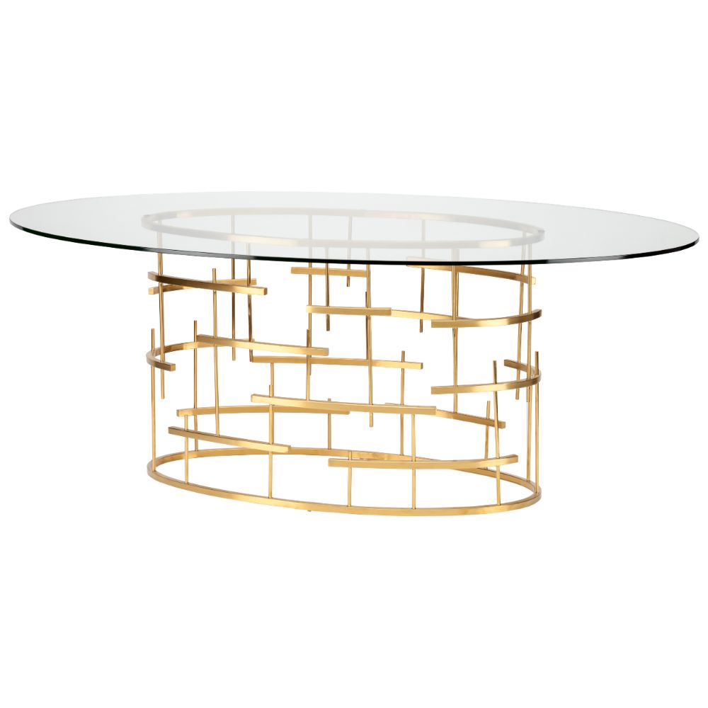 Nuevo HGSX220 OVAL TIFFANY DINING TABLE in GOLD